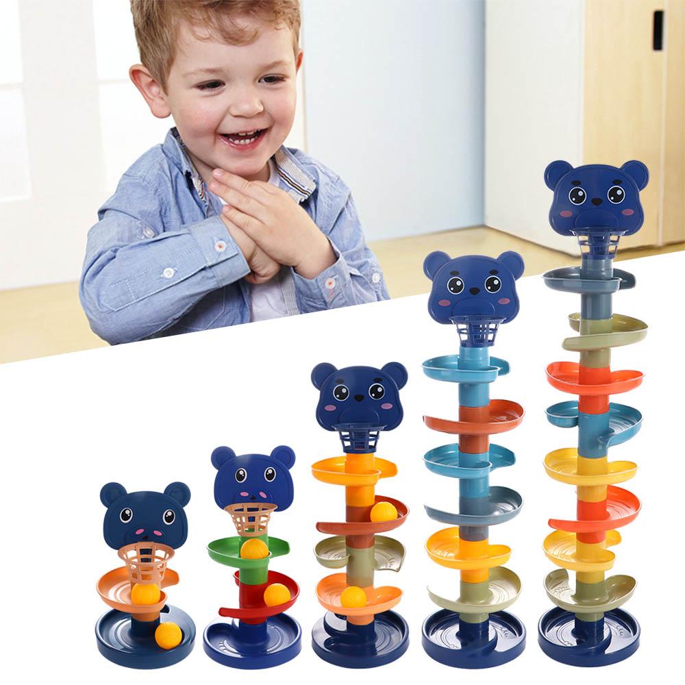 Needway   Bola Drop Roll Swirling Tower Menara Tumpuk Bayi Permainan Orang Tua-Anak Permainan Mandi Hadiah Anak Rolling Ball Mainan Berputar Track Set