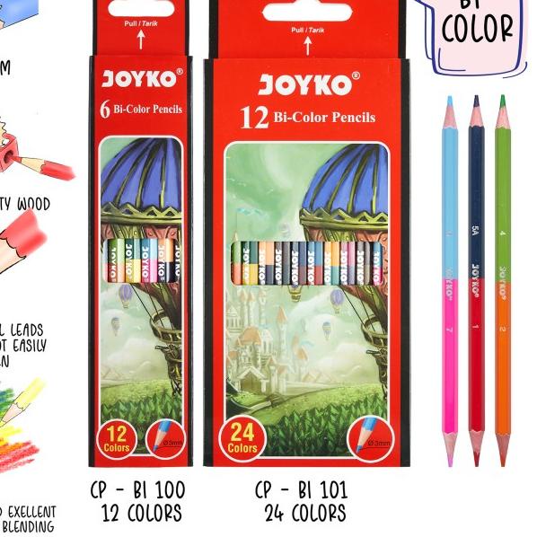 

♡ Joyko Bi-Color Pencils Duo Color 2 Warna Per Pensil - 12 Bi-Colors ☜