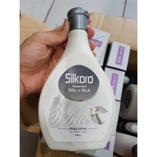 [100%Asli+COD] Hand Body Lotion Silkoro 550ML Silky &amp; Rich Goat Milk Ampuh Atasi Kulit Belang