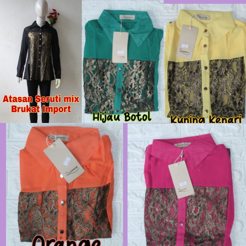 Atasan Ceruti Mix Brukat Import