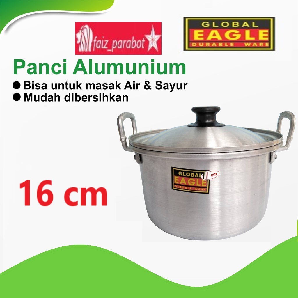 Panci TL Aluminium 16 18 20 22 24 26 28cm Global Eagle / Panci Sayur / Panci Kuah / Panci Masak Air / Panci Mie Rebus