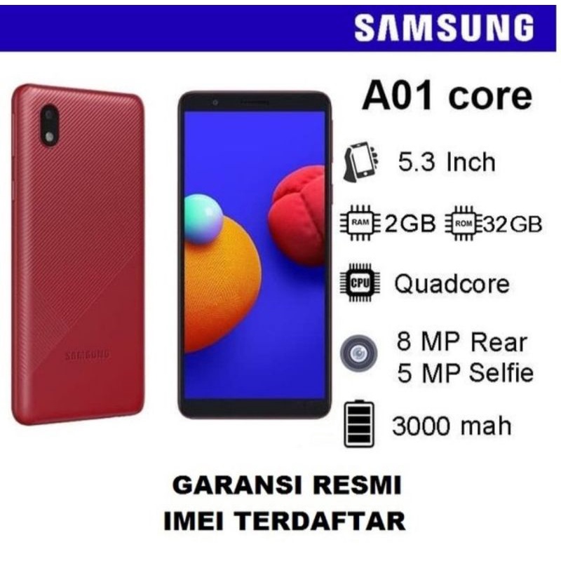 Samsung A01 core 2/32 Garansi Resmi Samsung