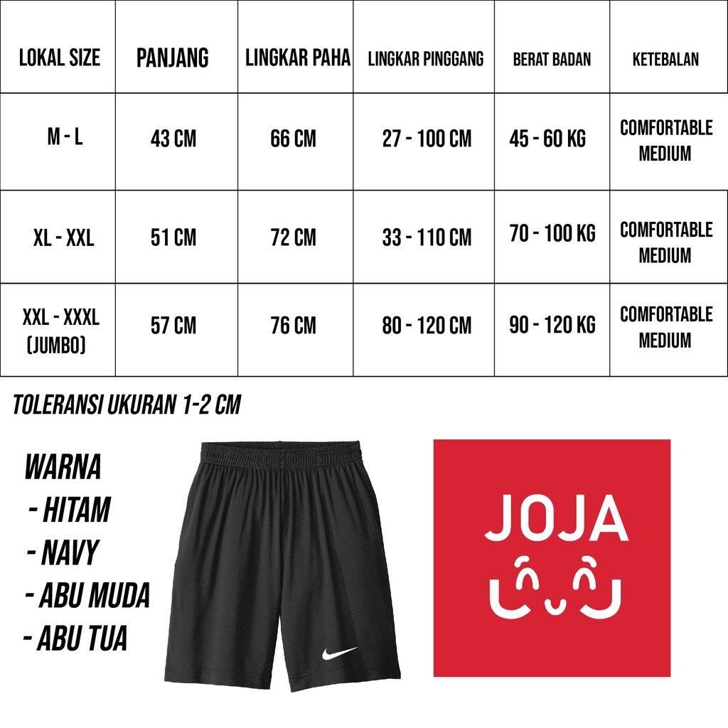 CELANA PENDEK PRIA KOLOR POLOS SHORT PANTS OLAHRAGA JUMBO