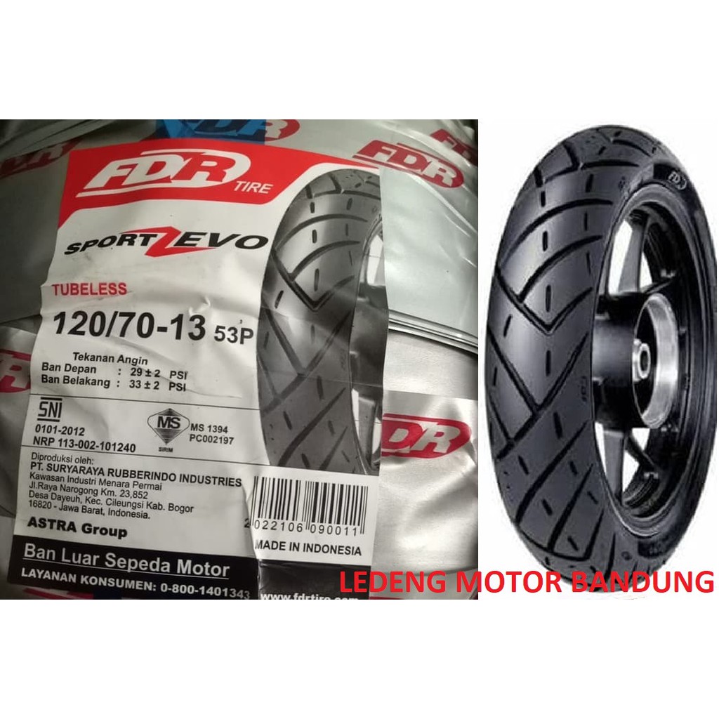 FDR 120/70-13 Sport Zevo Ban Tubeless Motor Matic Yamaha Nmax