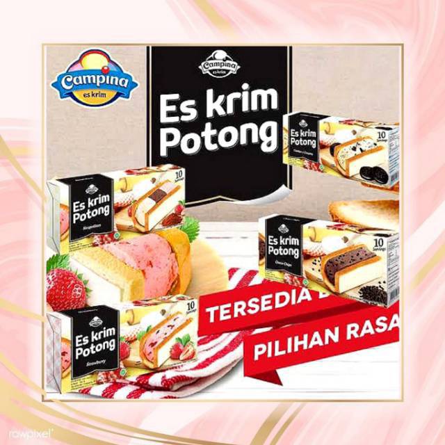 Es Krim Potong Campina/Ice Cream Sandwinch/Ice Cream Potong Singapore/Es Krim Potong Sandwich 500 ml