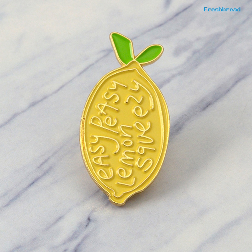 Terlaris Brooch Pin Lemon Shape Jewelry Enamel Style Cartoon Lemon Letters Brooch Pin for Party