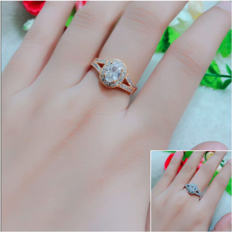 Fourfashion Cincin Xuping Bulat Permata Kekinian HH149