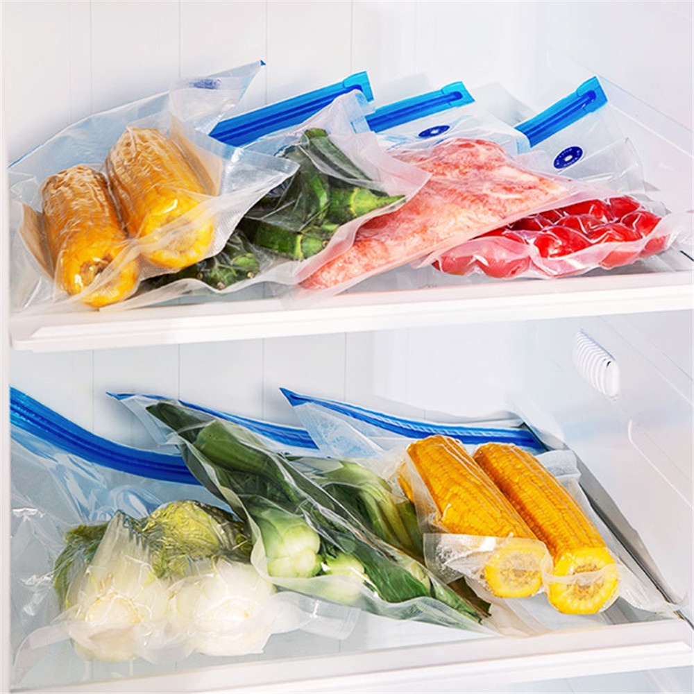 【COD Tangding】Can Reuse Food Vacuum Bag Kitchen Storage Air Vacuum Compressed Bag Organizer with Transparent Sealed Storage