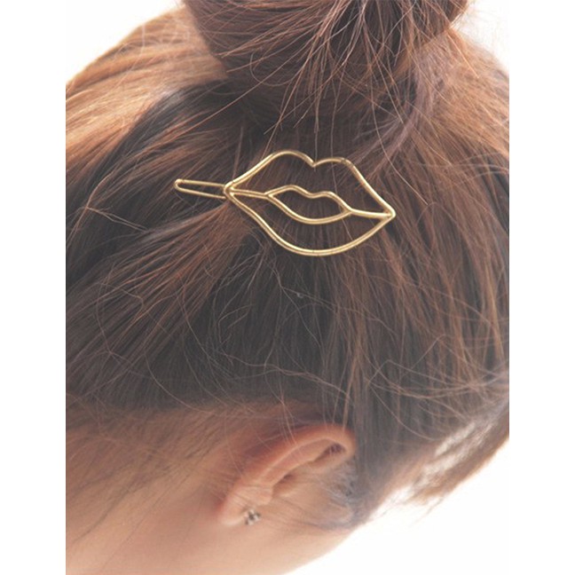 LRC Jepit Rambut Fashion Alloy Lips Hollow Hair Clip F4262X