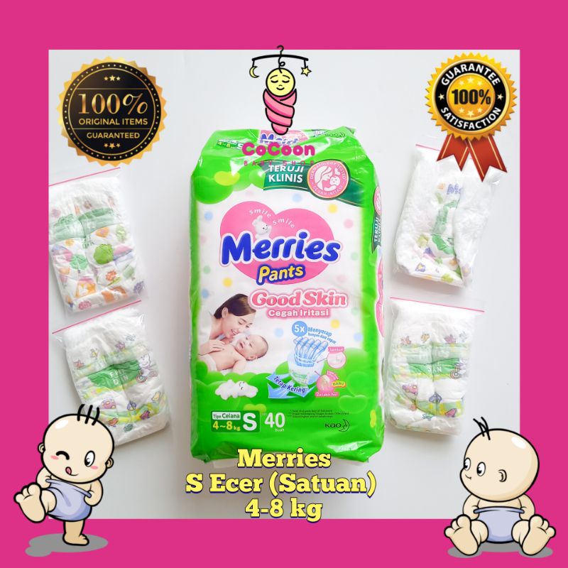 Popok Bayi Merries Good Skin Pants Ecer Eceran Sachet Satuan S1 S 1