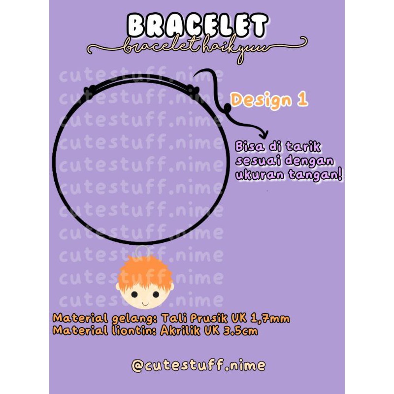 Bracelet Haikyuu Karasuno Version. Gelang Haikyuu