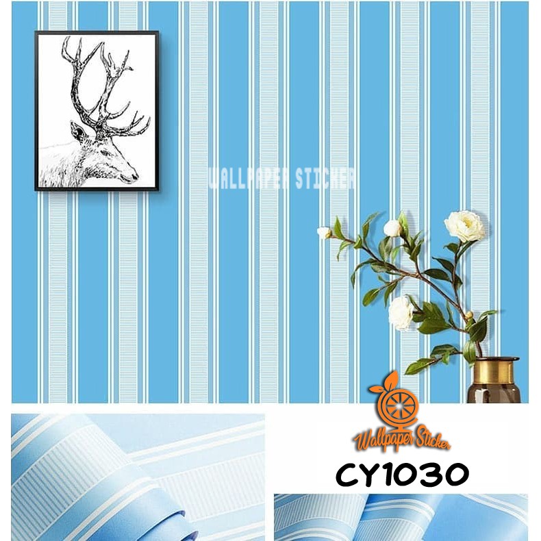 Wallpaper Dinding45CM x 8M Walpaper Stiker Dinding Bata Garis Batik Karakter Wallpaper dinding Anak