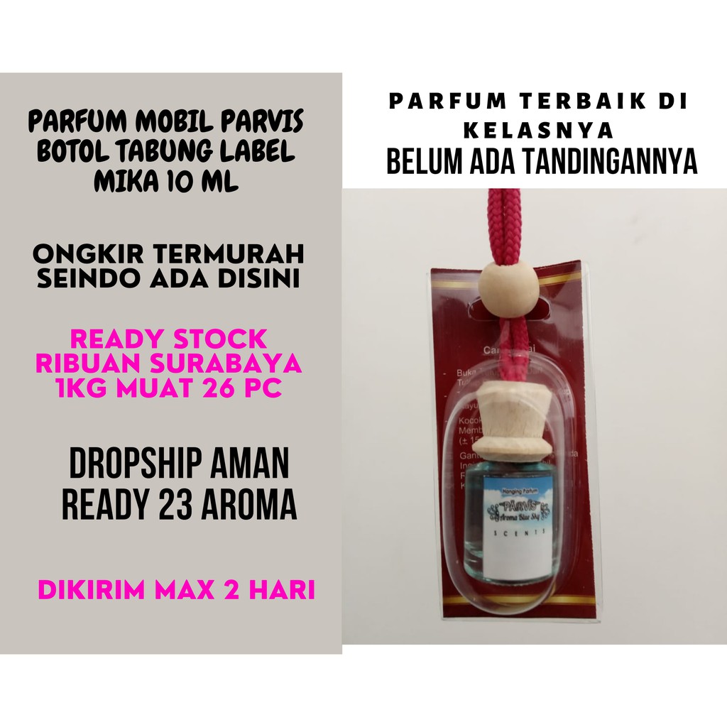 PARFUM MOBIL PARVIS BOTOL KOTAK/BULAT 8ML LABEL MIKA