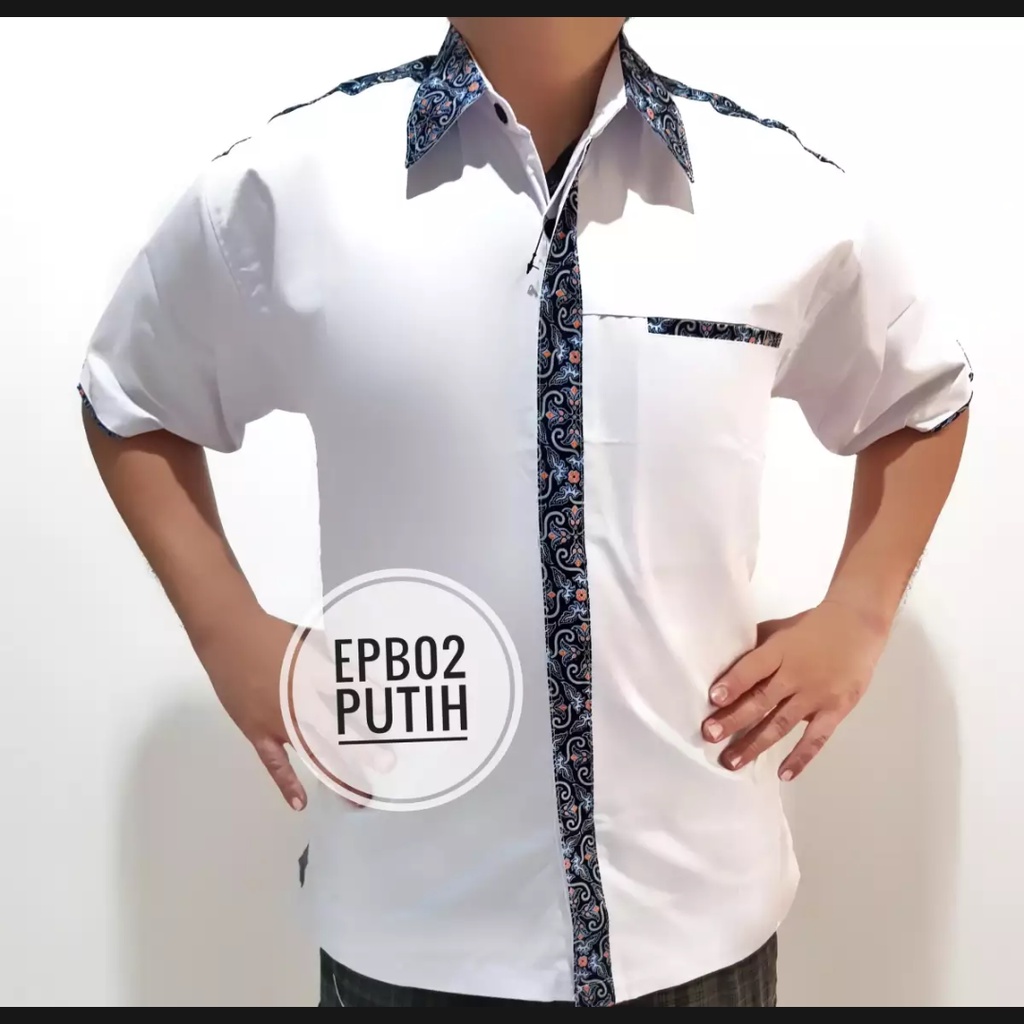 Kemeja putih batik ENZINO SPORT