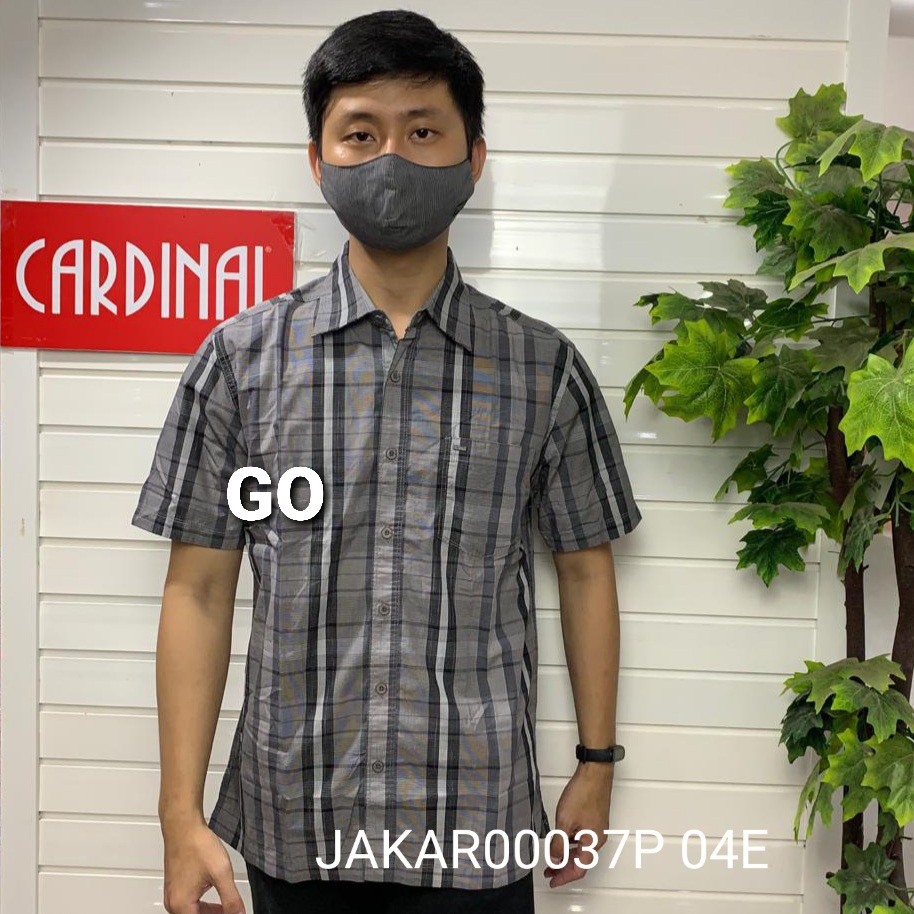 gos KSJ CDL By (CARDINAL) Pakaian Pria Kemeja Hem Casual Reguler Lengan Pendek Kotak Garis Distro Original