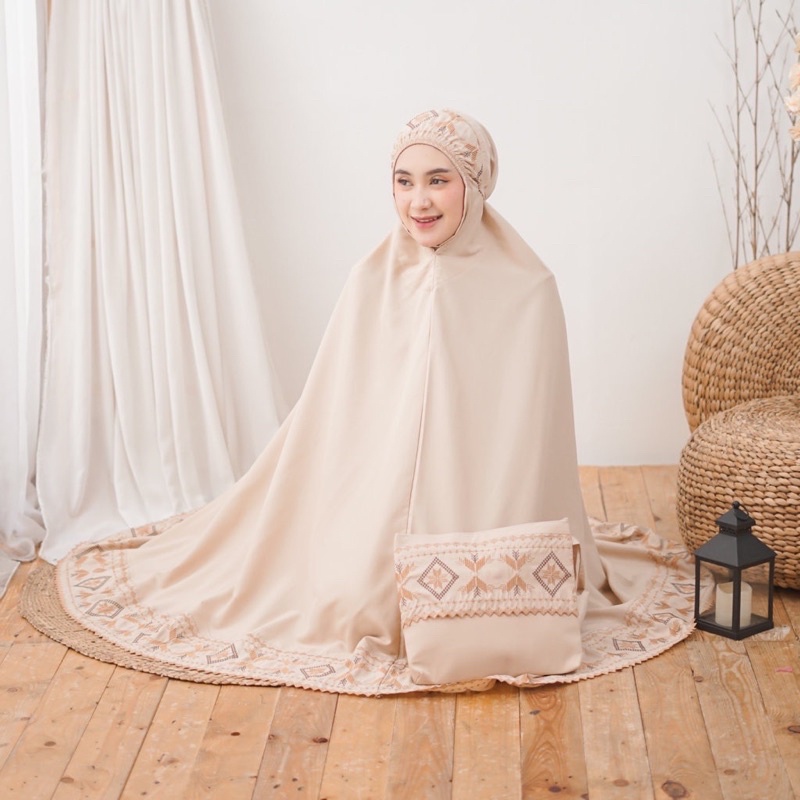 PRIMA MODE - Mukena Azura Series Flowly | Mukena Katun 2in1 Traveling Pouch Motif | Mukena Motif Mewah Lasercut Mukena Terbaru