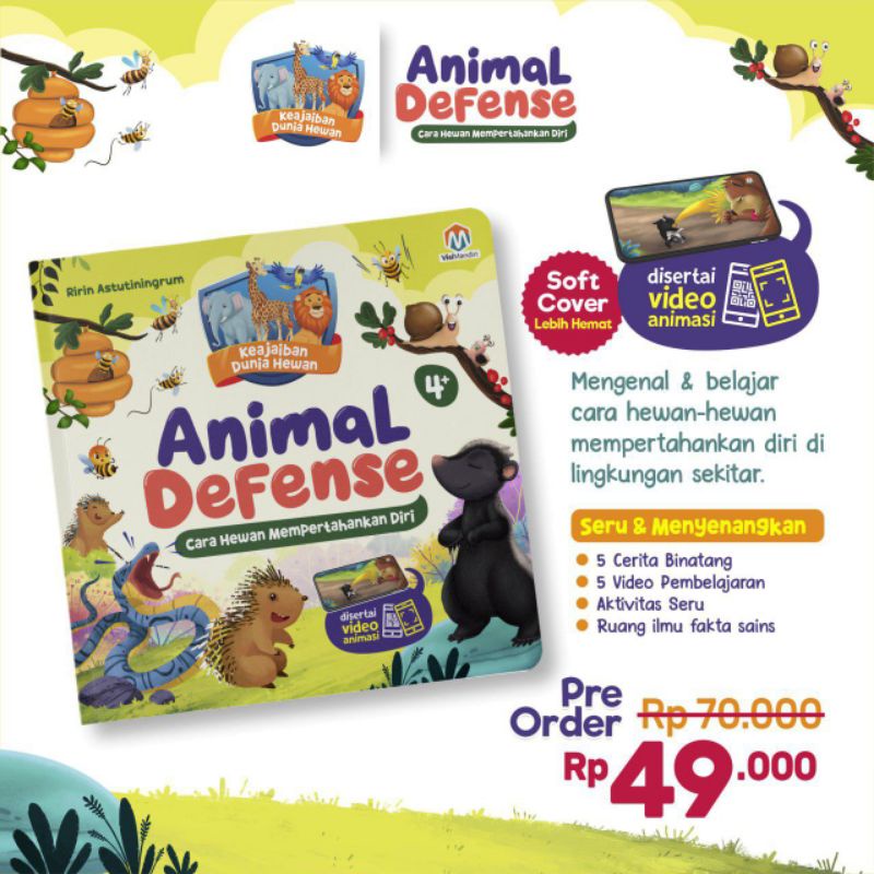 Jual Buku Binatang Animal Defence Ziyad Books Buku Sains Anak Paud TK ...