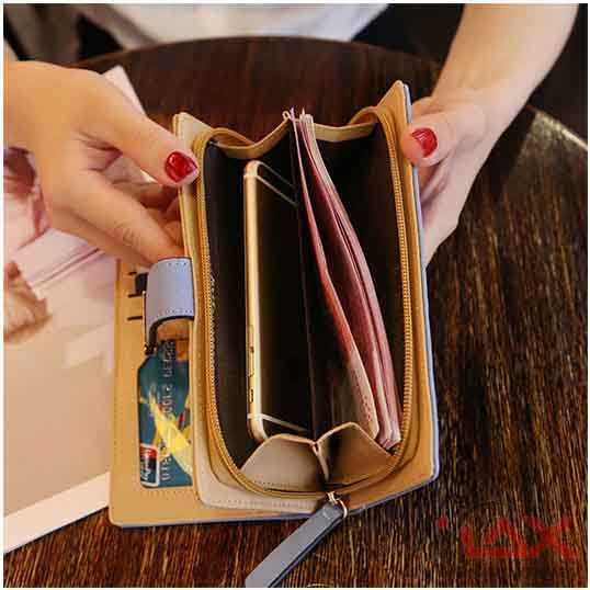 Dompet Panjang Wanita Motif Daun Emas 3D Hollow exclusive Unik Dompet Wanita Model Panjang model korea jepang viral exclusive Women Wallet PU Leather Purse Female Long Wallet Gold Hollow Leaves Pouch Handbag For Women Coin Purse Card Holders Clutch