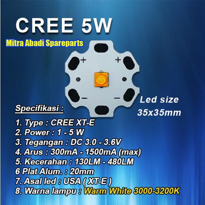 HPL 5W/High Power LED 5 Watt CREE XT-E Warm White diameter 20mm