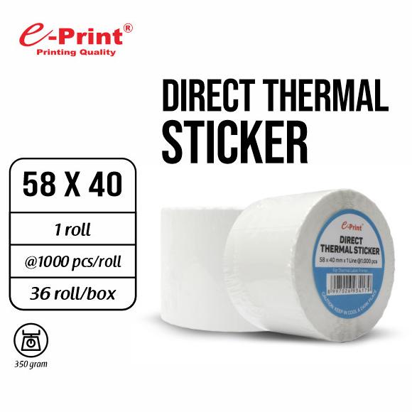 

(BISA COD) e-Print Direct Thermal Sticker Label Barcode 58 x 40 mm NEW! DISKON Kode 892
