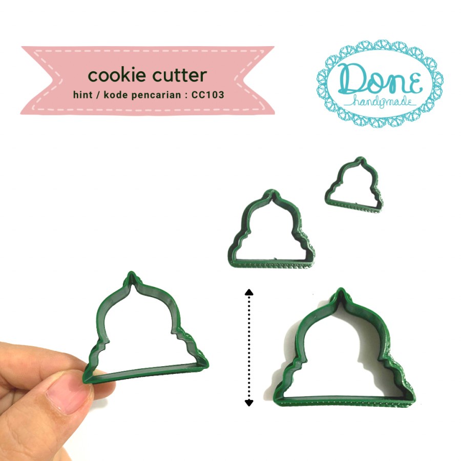 Done handymade cookie cutter eid mubarak cutter kue lebaran cc103