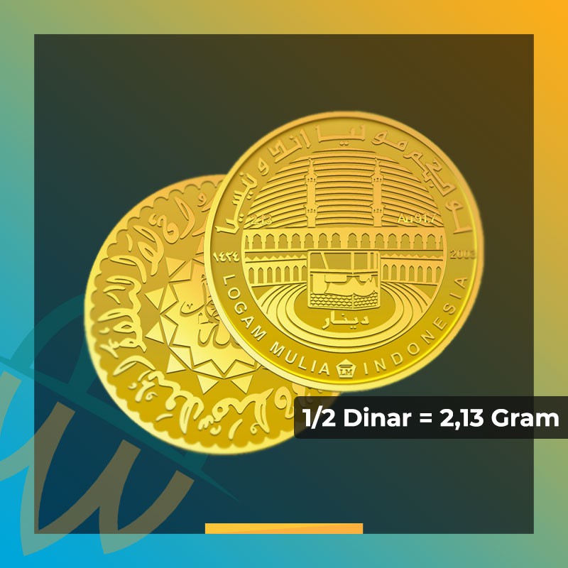 Koin 1/2 Dinar Emas Antam 2.13 Gram Bersertifikat Asli Antam