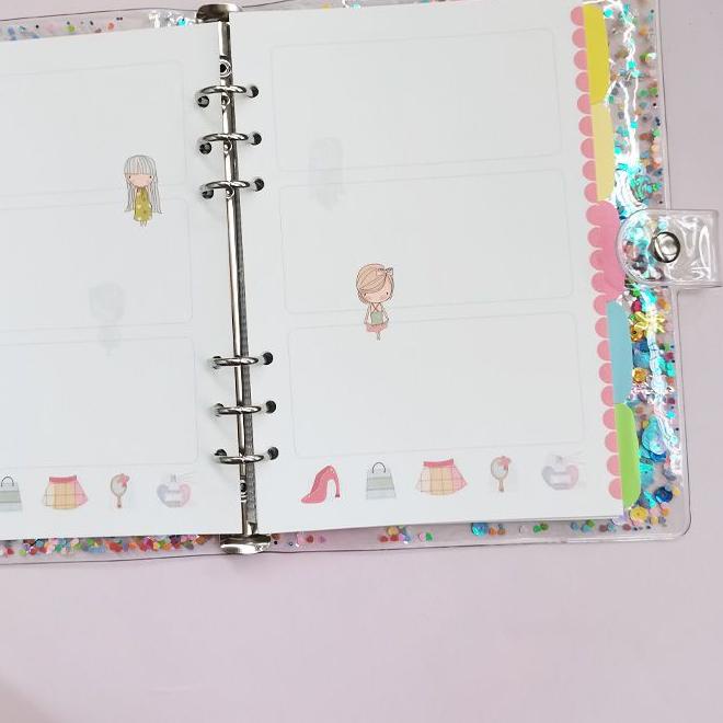 

Diskon✔️A6 Binder Diary Payet Manik Transparan Colorfull Sequins Notebook Premium|RA3