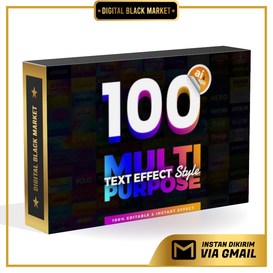 100 In1 Bundle Multipurpose Text Effect - Photoshop &amp; Illustrator