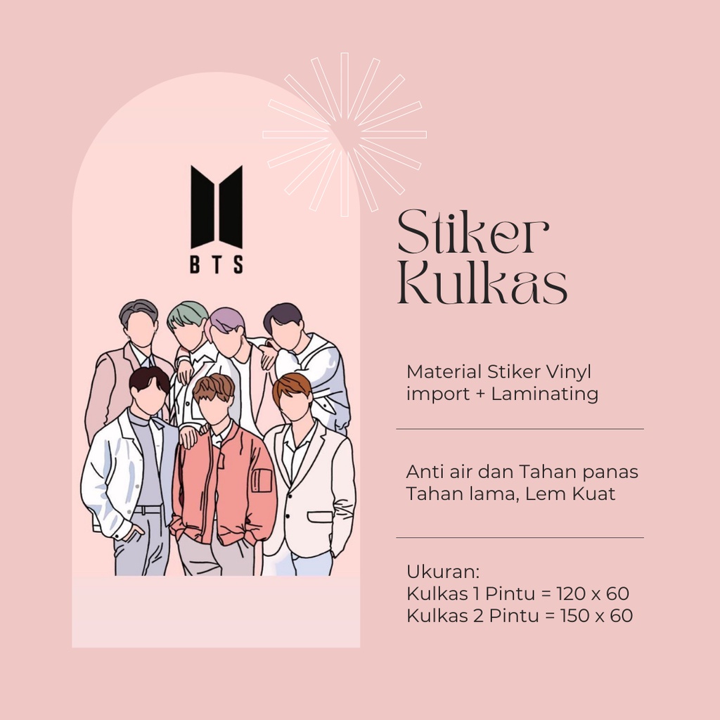 Stiker Kulkas 1 Pintu dan 2 Pintu motif BTS-24 - FM