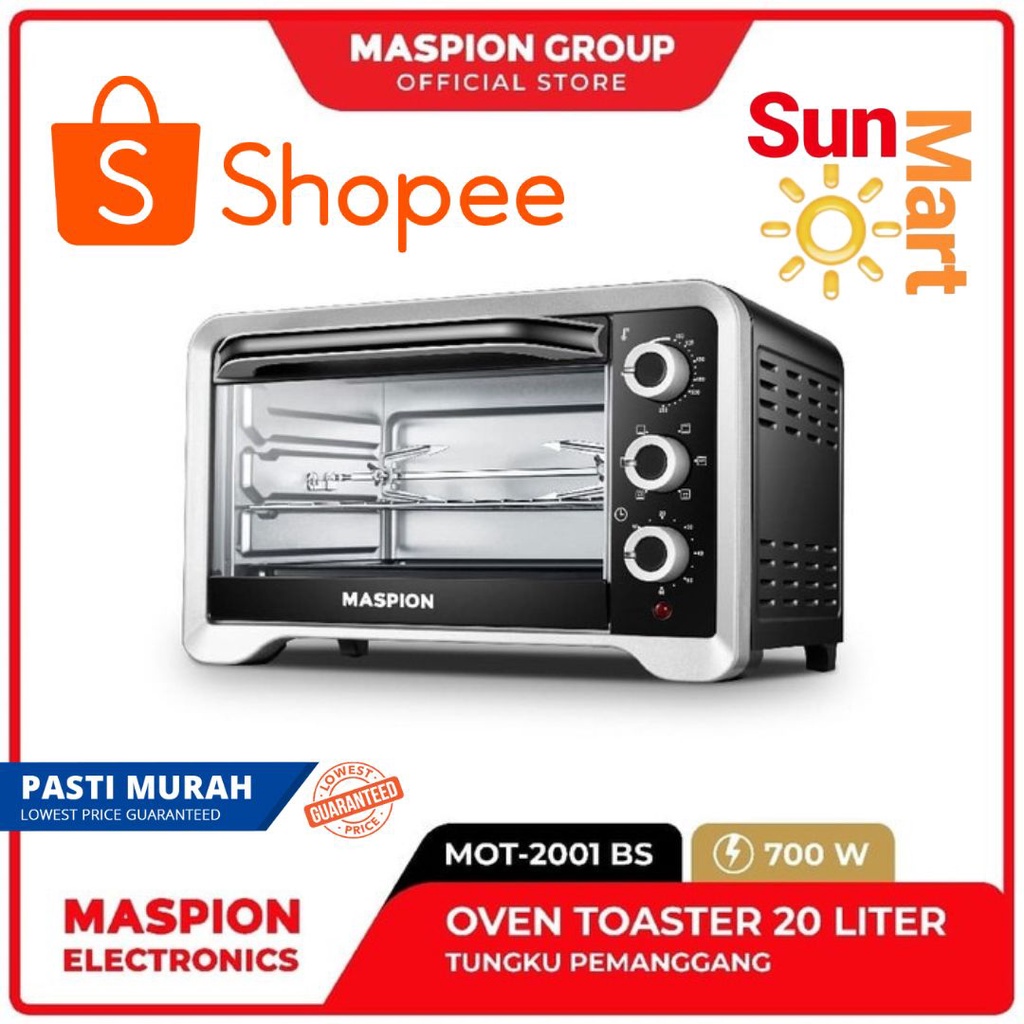 Maspion Oven Toaster (Tungku Pemanggang) MOT-2001BS Kapasitas 20 Liter