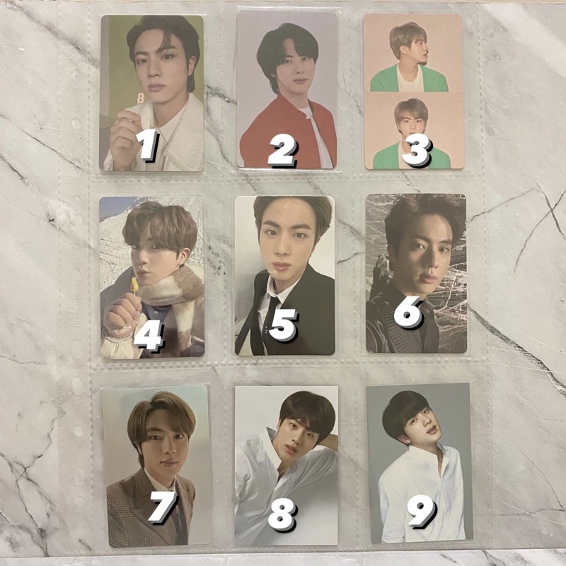 BTS jin seokjin photocard pc official festa d day card ticket mots persona 1 winter package  memo dv