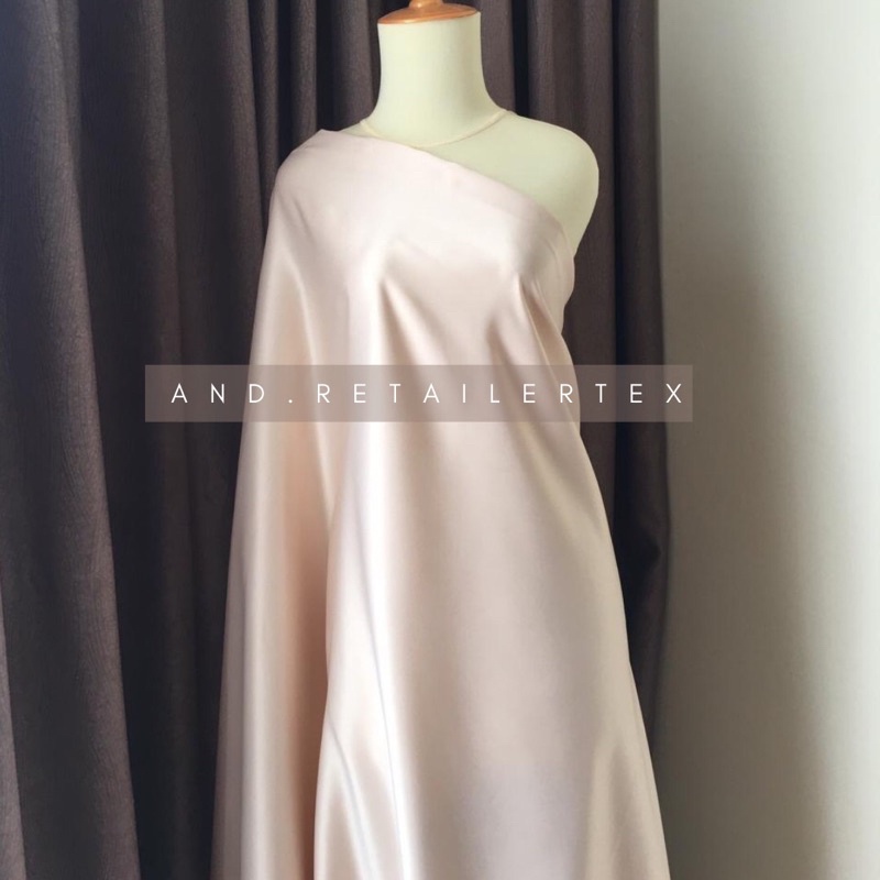 Kain Satin Velvet Premium Warna Cream Bahan Seragaman Bahan Furing Bisa untuk Background Backdrop Foto Produk