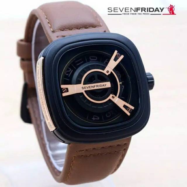 JAM TANGAN PRIA SEVENFRIDAY M SERIES ROSE GOLD COKLAT TUA