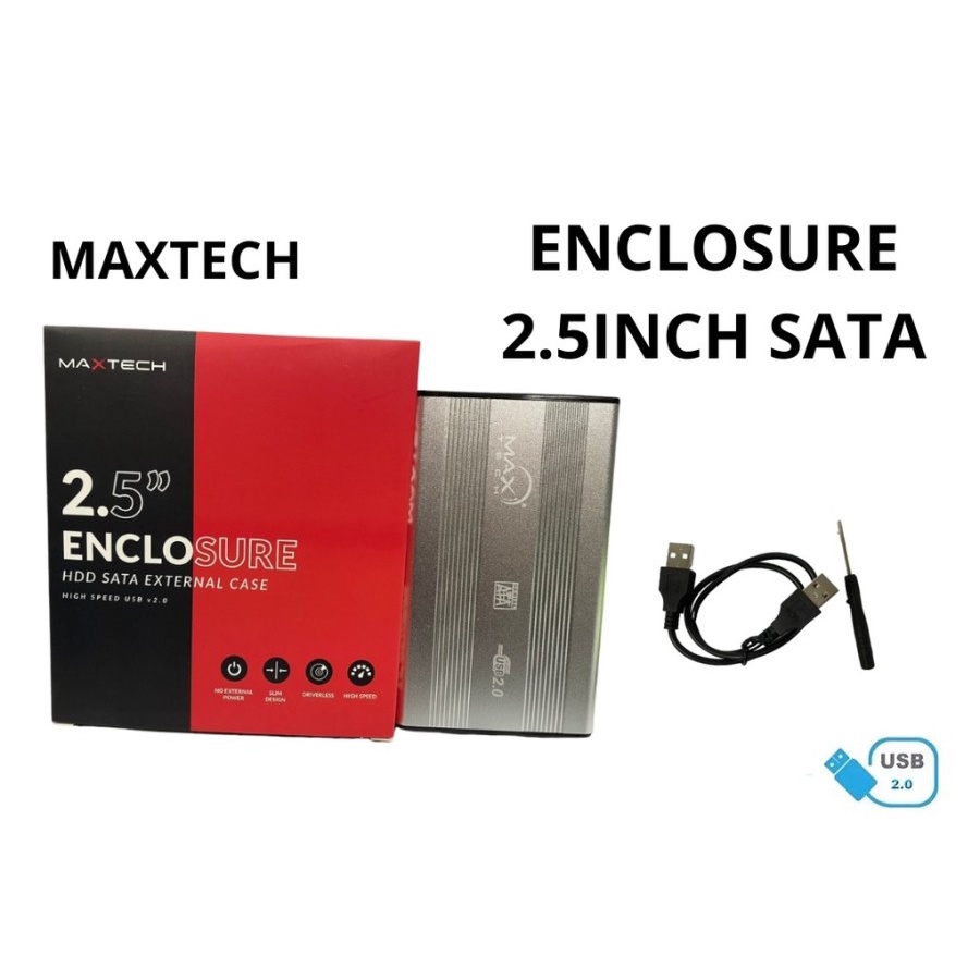 ENCLOSURE SATA 2,5 INCH HDD USB 2.0 / EXTERNAL CASE METAL MAXLINE