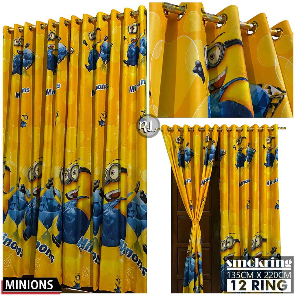 SALE gorden smokering/tirai jendela dan pintu cantik motif MINIONS