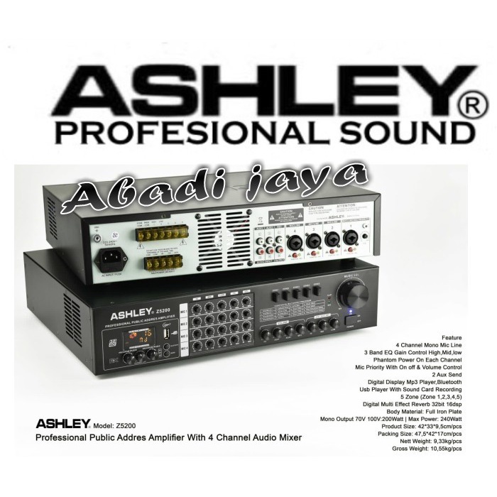 Amplifier publik Mixer Ashley z5200 ashley z 5200 Original