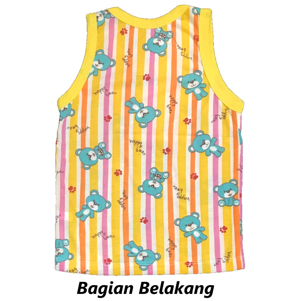 BAYIe - 12 PCS Kaos Singlet / Kutung Bayi/Anak Perempuan/Cewek AGREE KIDS  Size S, M, L, XL