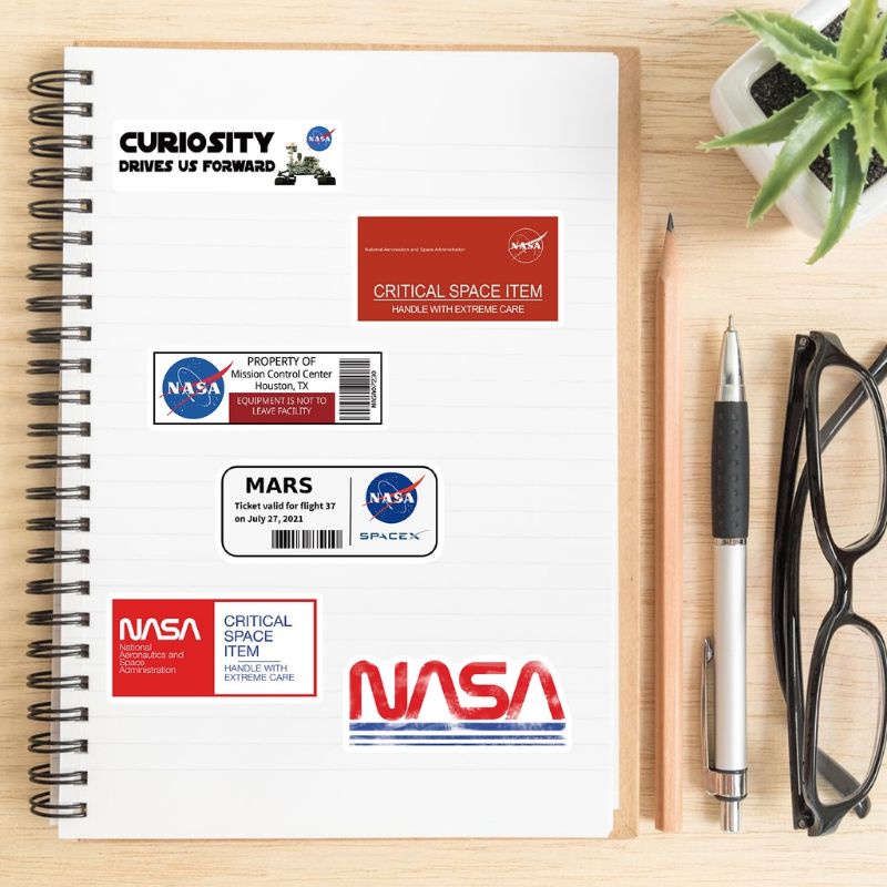 (5 Pcs) Stiker Nasa Random / Stiker Motif Aesthetic / Stiker Estetik Nasa / Stiker Tempel / Stiker