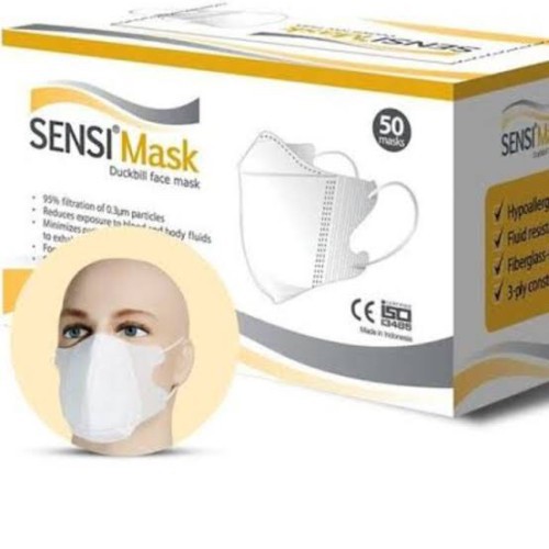 SENSI Duckbill Masker 50 putih pcs