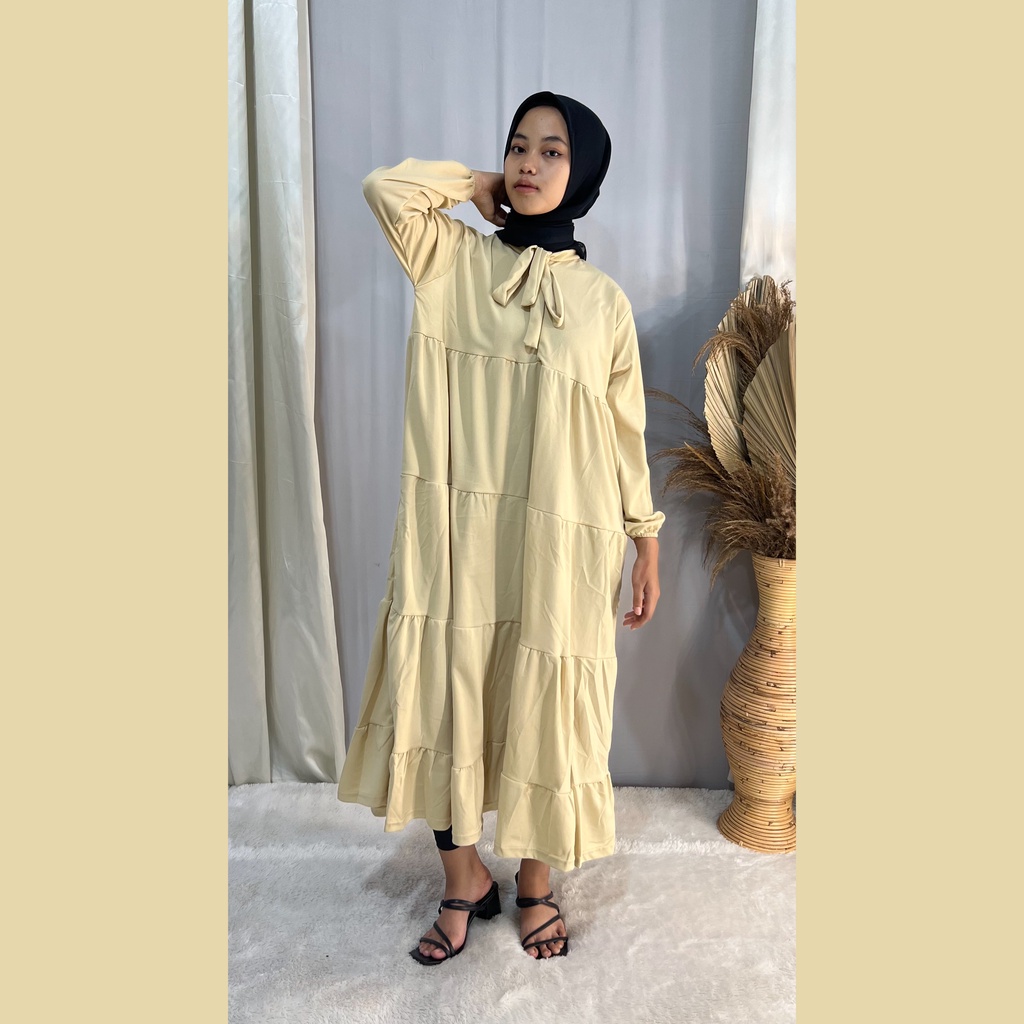 SOJIN MIDI DRESS / RACHEL LONG TUNIK / MIDI DRESS RAMPEL POLOS / LONG TUNIK WANITA TERBARU