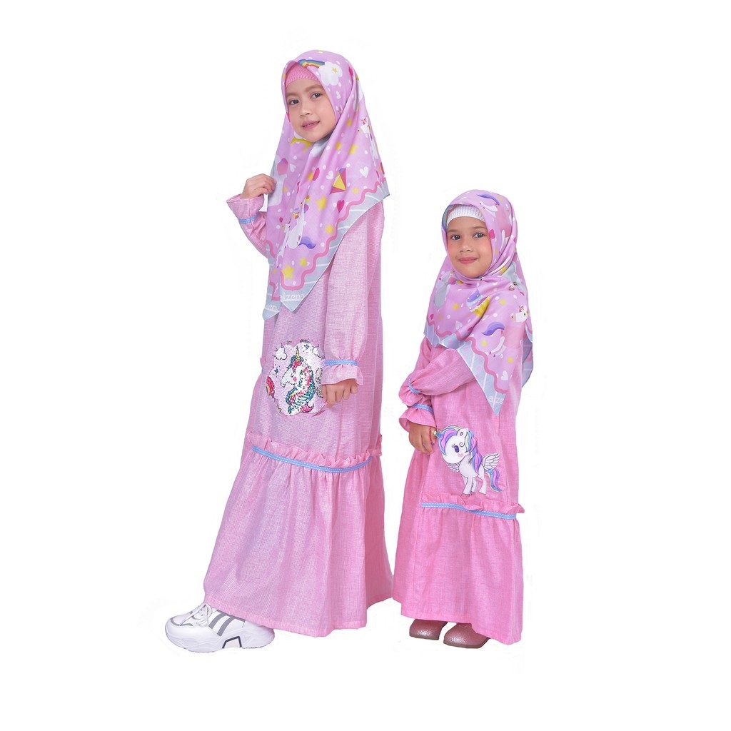 Dress Anak | Daily Dress Unicorn Toska By Alzena Kids Moslem