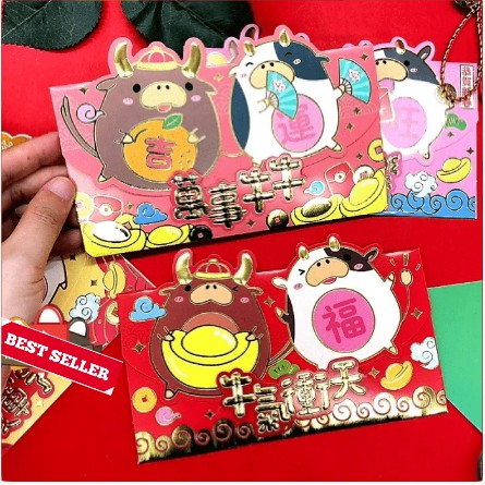 

Angpao Imlek 2021 Angpao Panjang Tahun Baru Imlek Merah Kilap Angpao Tahun Kerbau Angpao Kebo EMAS