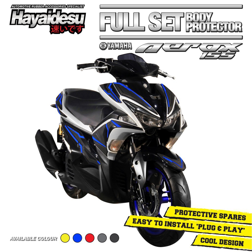 Hayaidesu Full Set Body Protector Yamaha Aerox Aksesoris Decal Variasi Carbon Pelindung Body NVX