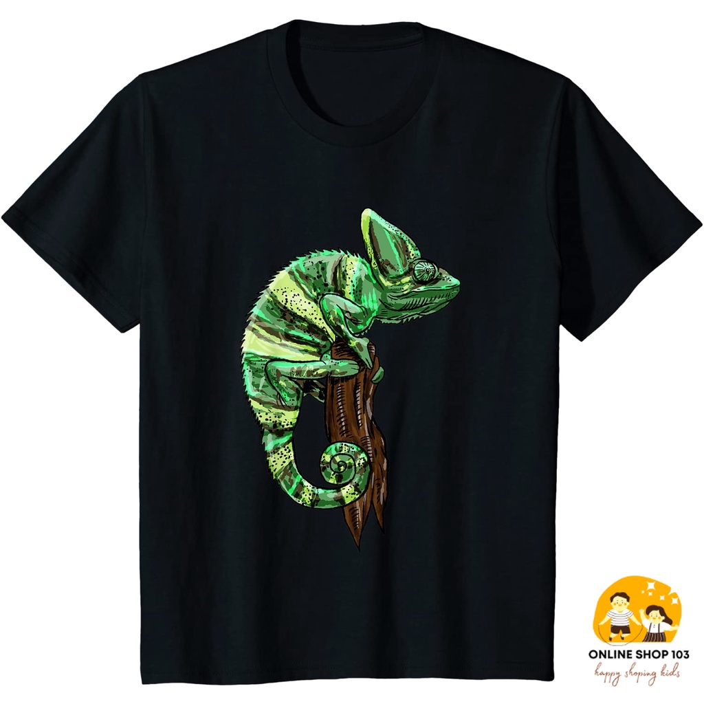 Baju anak Chameleon Tropical Lizard Cool Jungle Animal Gift Idea T-Shirt Fashion Kids Fashion Anak P