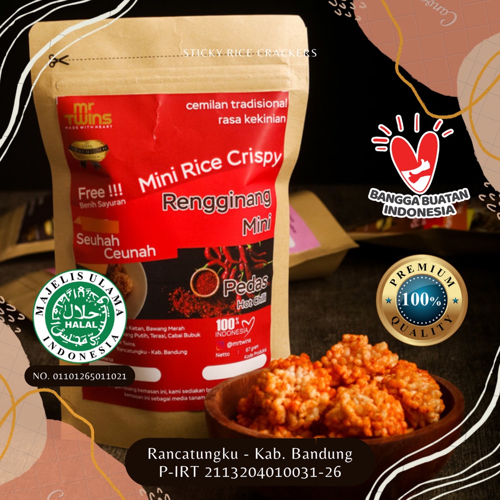 

Rengginang Mini Rasa Pedas Seuhah khas Rancatungku Kab. Bandung - snack