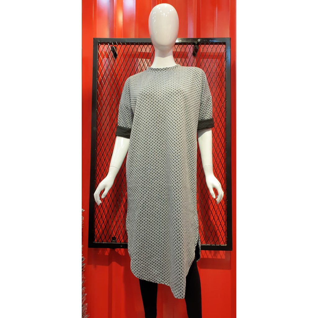 LONG TUNIK KAOS IMPORT MOTIF POLKADOT