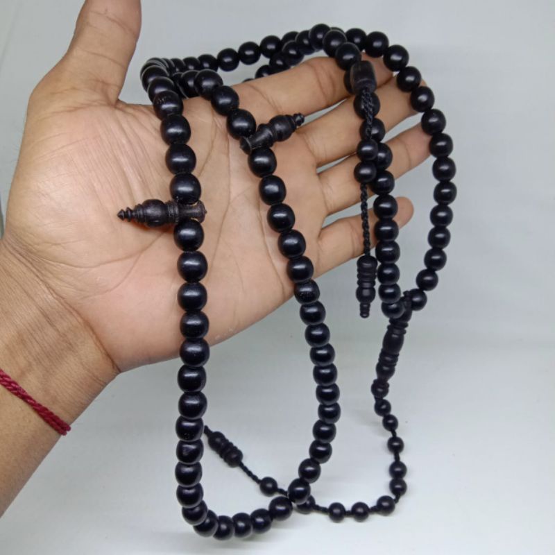 tasbih kelor hitam asli 99 butir/tasbih kelor/tasbih kayu/tasbih 99butir CLW