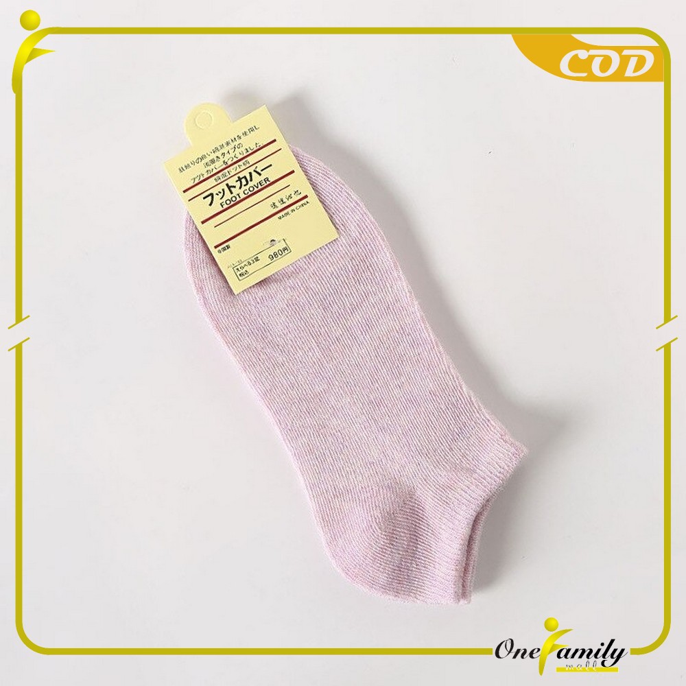 ONE-P59 Kaos Kaki Semata Kaki Polos / Kaus Kaki Wanita / Kaos Kaki Ankle Dewasa / Short Socks Import-UNGU