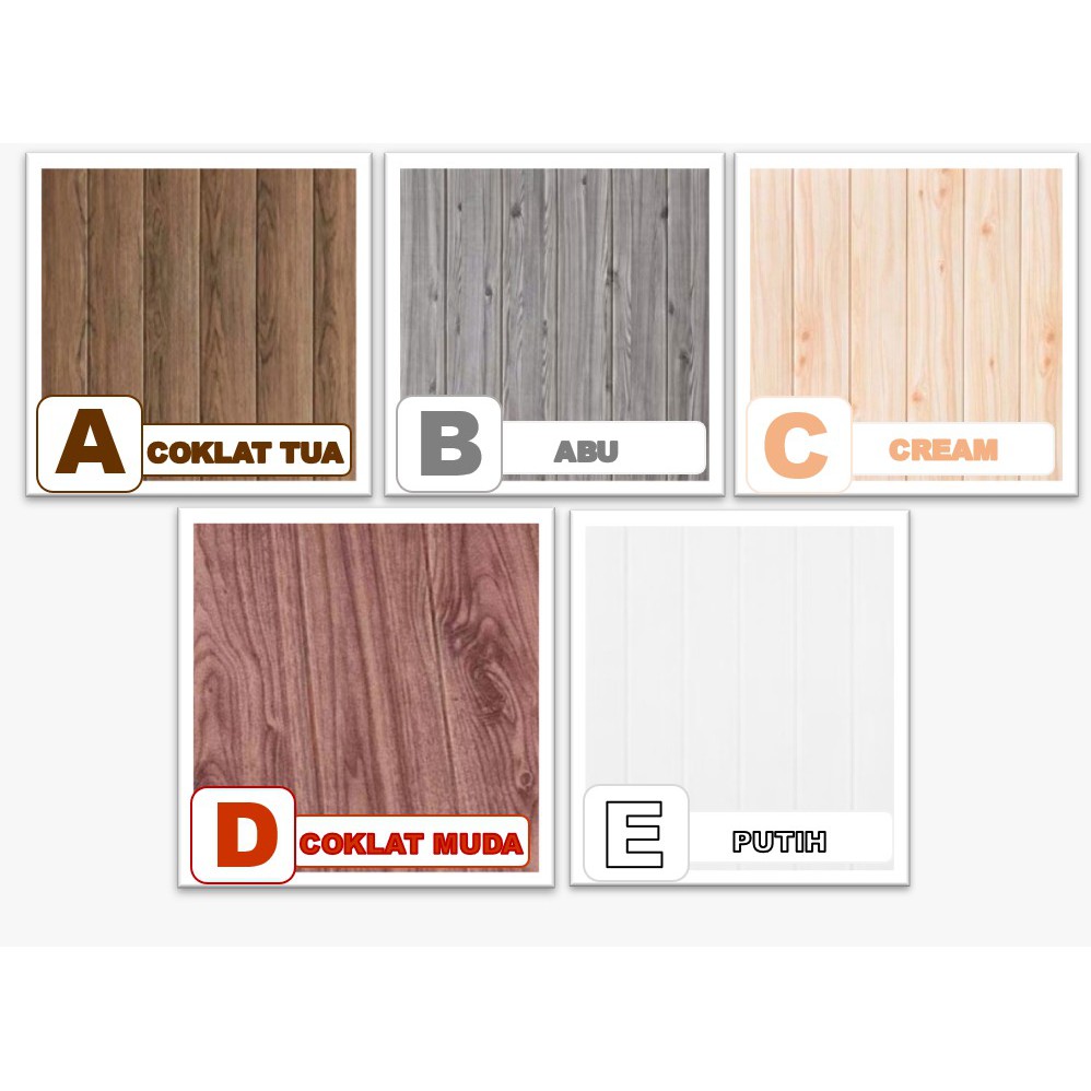 SAO - H719 Wallpaper Dinding Foam 3D / Motif Batu Bata & Motif Batik / Anti Air / walpaper dinding-Kayu