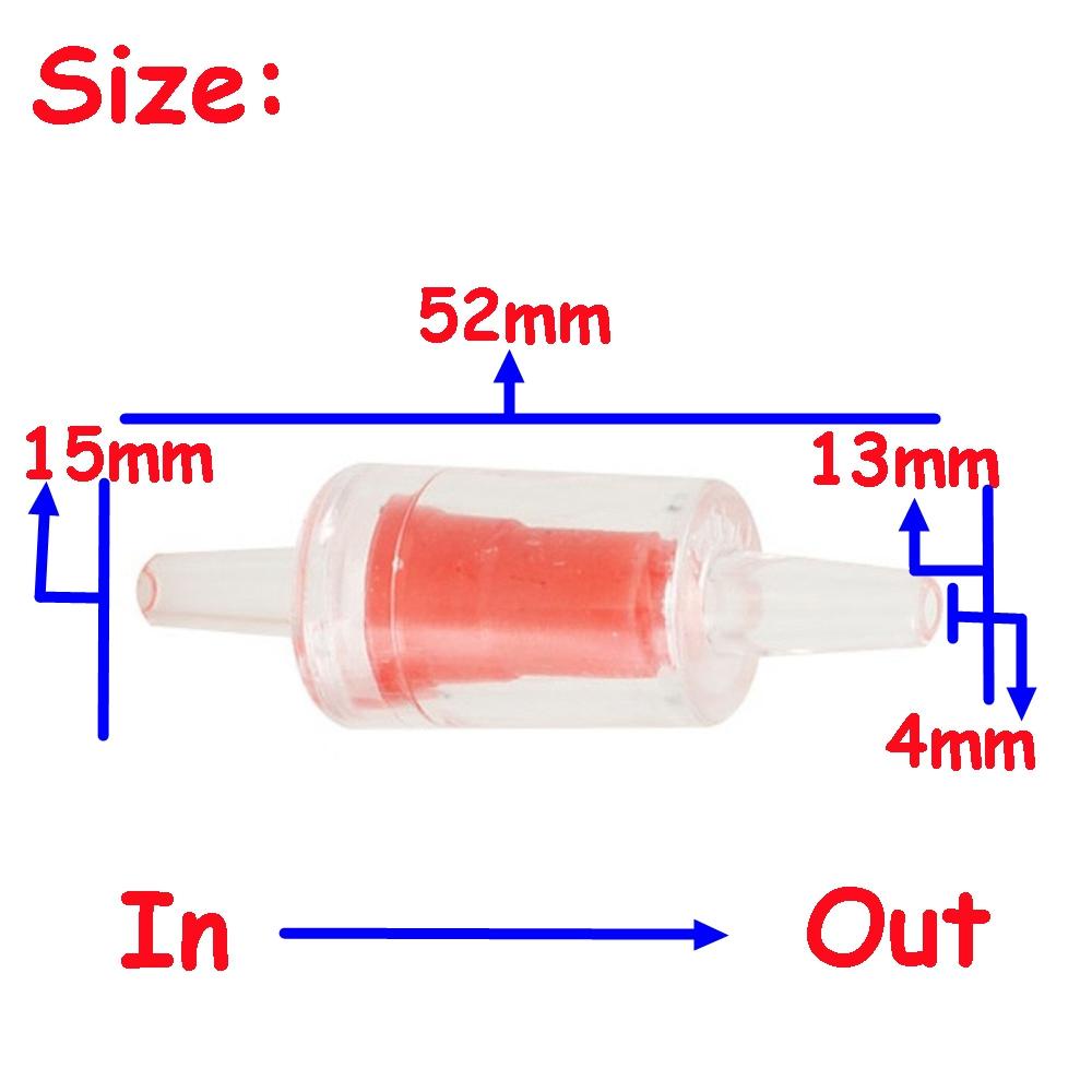 Nanas 5pcs Aquarium Check Valve Sirkulasi Hitam Merah Plastik Sistem Co2